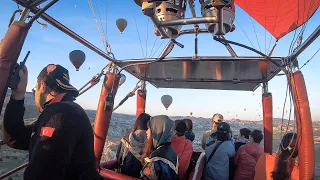 Полет на воздушном шаре: от взлета до посадки. Каппадокия, Турция, 2019. 4К