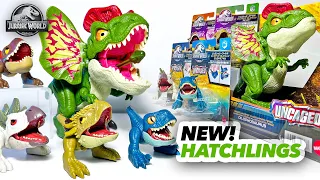 NEW DILOPHOSAURUS & WILD POP UPS! Jurassic World Hatchlings - Indoraptor, T-Rex, Giganotosaurus