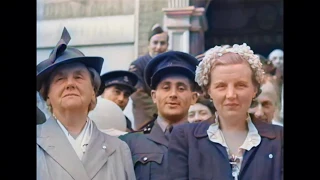 Queen Wilhelmina in exile during WW-II in Londen in color!, Part 4 [Enhanced & AI colorized]