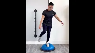 BOSU Ball Single Leg Balance   ankle sprain rehab and proprioception TRAINING