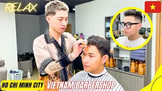 ASMR - 💈Vietnam Barber Shop - $3.9 - Haircut, head massage and styling - RELAX- Ho Chi Minh City