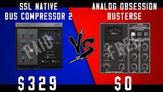 SSL Bus Compressor 2 vs Analog Obsession BUSTERse (Paid vs. Free) Bus Compressor Showdown!