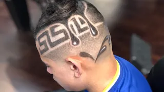 JAY TEE THE BARBER SHOWS HOW TO DO A VERSACE DRIP HAIR DESIGN