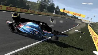 F1 2021 - AI & My Team crashes #3