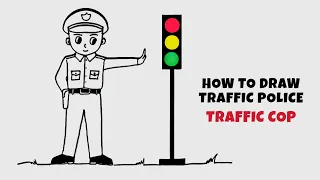 Traffic Police Drawing - How to Draw  Traffic Police, Traffic Cop