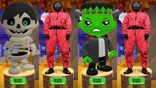 Tag with Ryan Halloween Update vs Squid Game Red Light Green Light 오징어 게임 - All Characters Unlocked