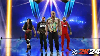 THE BLOODLINE 2024 CRAZY ENTRANCE WITH THE ROCK | WWE2K24