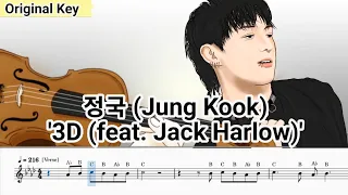정국 (Jung Kook) '3D (feat. Jack Harlow)' Violin Sheet