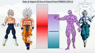 Goku & Vegeta VS Zeno & Grand Priest POWER LEVELS All Forms - DBS / SDBH / Anime War