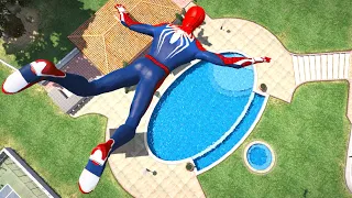 GTA 5 Water Ragdolls | SPIDERMAN Jumps/Fails [Euphoria physics | Funny Moments]