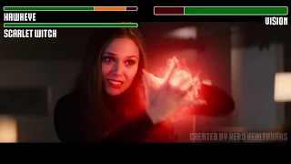 Hawkeye and Scarlet Witch vs. Vision fight WITH HEALTHBARS | HD | Captain America: Civil War