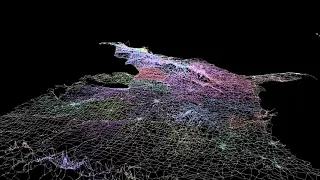 3D Elevation map of the U.S. roads