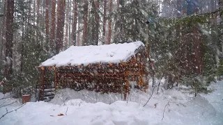 SURVIVE THE HEAVIEST SNOWFALL IN A LOG CABIN. Underground Cache.