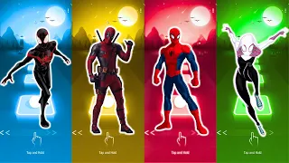 Tiles Hop SuperHero, Miles Morales vs DeadPool vs SpiderMan vs Spider Gwen