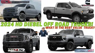 2024 Ford F350 Tremor vs 2024 GMC Sierra HD AT4X vs Chevrolet Silverado 2500 ZR2 vs Ram 2500 pricing