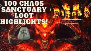 D2R - 100 Chaos Sanctuary Runs Loot Highlights (High Rune Drop)