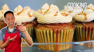 Mocha Cupcakes: Coffee Cupcakes with Mocha Buttercream and Salted Caramel | Cooking with Kurt