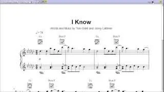 I Know by Tom Odell - Piano Sheet Music:Teaser