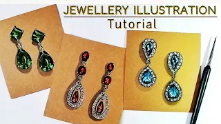 Jewellery Illustration Tutorial || Art Studio by Srabani