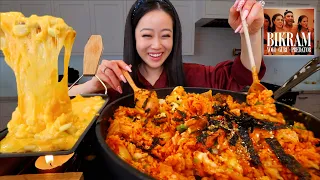 RECIPE! KIMCHI FRIED RICE + KOREAN CHEESY CORN MUKBANG