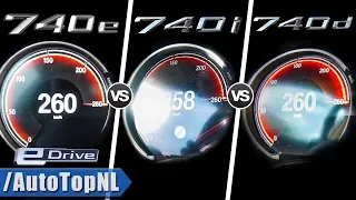 BMW 7 Series 740i vs 740d vs 740e ACCELERATION & TOP SPEED 0-250km/h by AutoTopNL