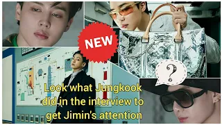 #jikook Look what Jungkook 🐰did in the interview to get Jimin's🐥 attention #kookmin