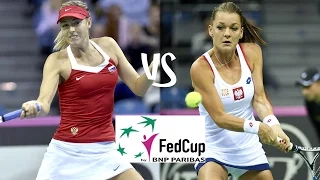 Sharapova vs A.Radwanska | 2015 Fed Cup Highlights