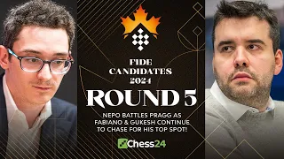 FIDE Candidates 2024 Rd 5 | Ian Battles Pragg As Fabiano & Gukesh Continue To Chase His Top Spot!