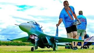 FASCINATING STUNNING !!! BIG RC SU-27 FLANKER SCALE MODEL TURBINE JET FLIGHT DEMONSTRATION