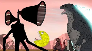 Godzilla - PACMAN vs Siren Head  | Godzilla Animation