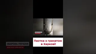 Знайдено російську розтяжку з гранатою в Харкові!