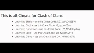 CLASH OF CLANS CHEAT CODES!!100 % WORK