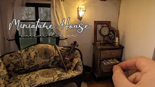 [DIY/miniature] Antique room and violin/Miniature house made with 100 yen materials