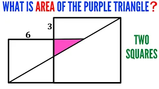 Can you find the area of the Purple triangle? | Two squares | (Best Math skills) | #math #maths