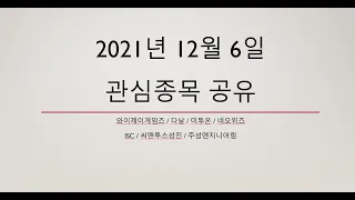 12/6(월) 관심종목 공유