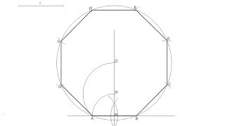How to draw a regular octagon knowing the length of one side