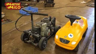 Chainsaw powered toy car
