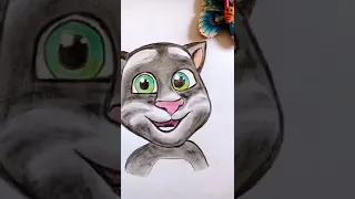 talking tom cat drawing #artshorts #viralshorts #shorts