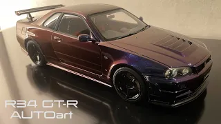 R34 GT-R NISMO Z-tune  midnight purple 3AUTOart 1/18　ニスモ R34 GT-R Z-tune （ミッドナイトパープルⅢ）77464