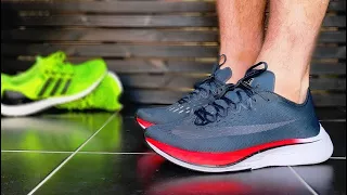 NIKE VAPORFLY 4% REVIEW &  ON FEET | ROAD TEST ZoomX vs Boost?