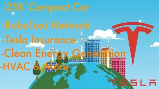 Tesla - 25k Compact Model, Robo-Taxi Network, Insurance, Energy Business & HVAC