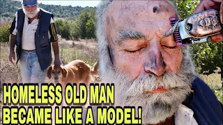 A Homeless Man's Transformation will Shock You! | 💈😲 Hair and Beard Cut ASMR