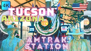 TUCSON, ARIZONA, USA 🇺🇸 – TUCSON AMTRAK STATION – 4K WALK