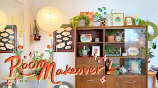 DREAM ROOM MAKEOVER + TOUR ✸ mid-century modern furniture, diy flip, plant collection!