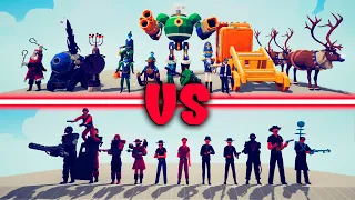 MODERN MILITARY TEAM vs MEGA HOLIDAY TEAM - Totally Accurate Battle Simulator TABS