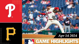 Philadelphia Phillies Vs. Pittsburgh Pirates GAME HIGHLIGHTS 04/14/2024 | 2024 MLB Season