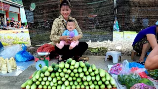While harvesting cucumbers to sell at the market, her daughter got sick