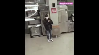 KOREAN GIRL DANCING AT WORK. CAUGHT BY CAFE OWNER