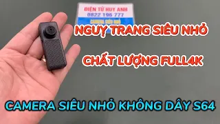 Camera Giấu Kín Siêu Nhỏ S64 Wifi Full4K Mẫu Mới 2024 , Camera Mini Không Dây Xem Trên Điện Thoại