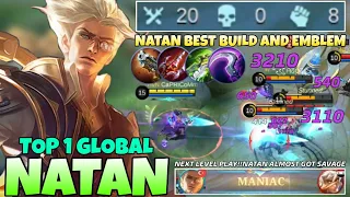 20 Kills No Death!! Perfect Top 1 Natan Gameplay! Natan Best Build 2022 | Top 1 Global Natan | Mlbb